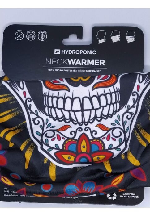 HYDROPONIC Neck Warmer MEXICAN SKULL BLACK HW071-BN
