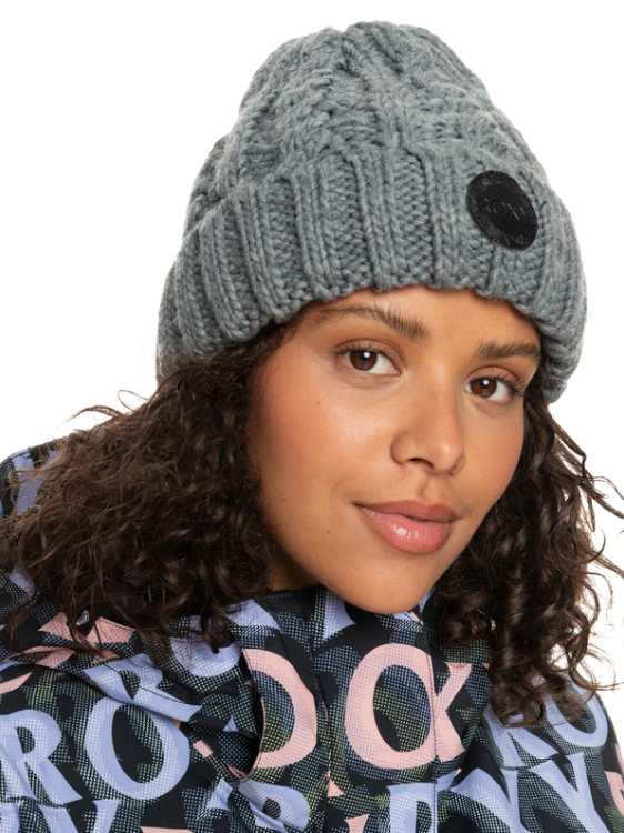 Women ROXY Tram Beanie Snow Cap HEATHER GREY ERJHA04013-SJEH - 1