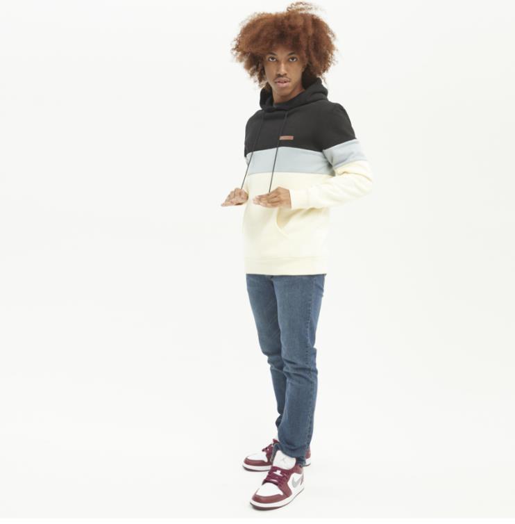 Men HYDROPONIC Hoodie Harlem BLACK / MISTY BLUE / OFF WHITE - 1