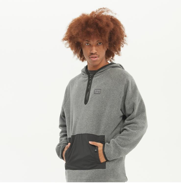 Men HYDROPONIC Hoodie Polar Echo GREY / BLACK - 1