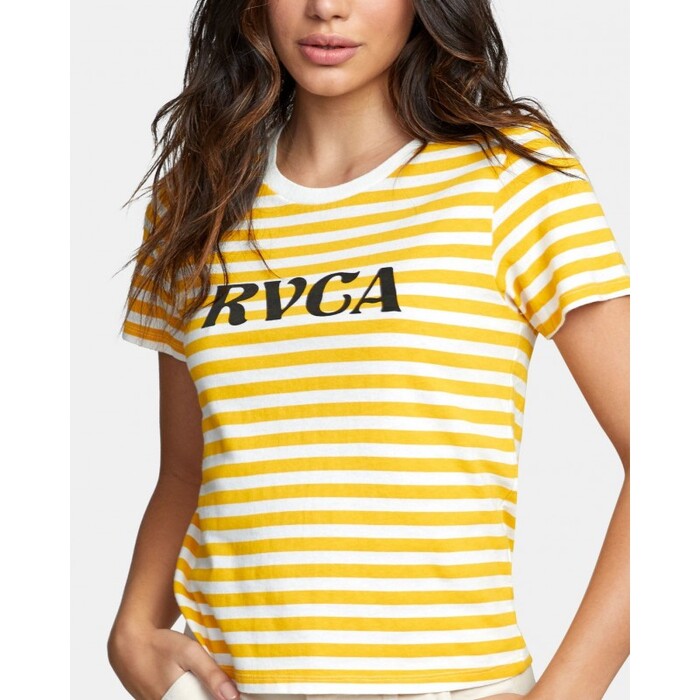 Womens RVCA Murphy Stripe Tee VINTAGE WHITE S3SSRB 2