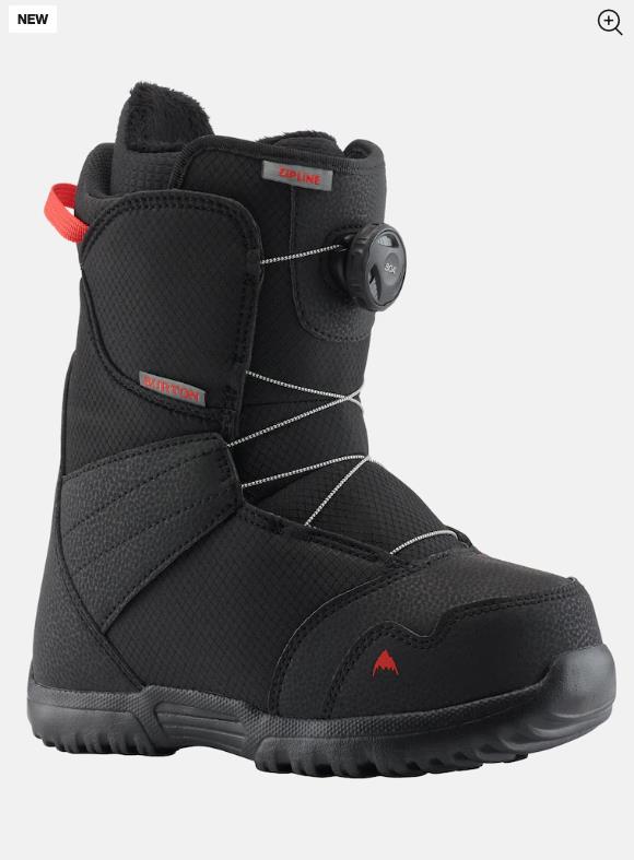 Kids' BURTON Zipline BOA® Snowboard Boots BLACK - 1
