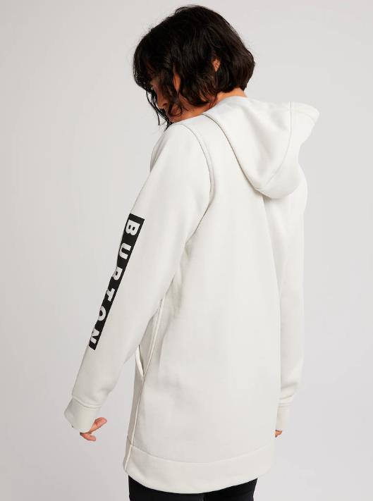 Women's BUTTON Oak Long Pullover Hoodie STOUT WHITE HEATHER - 2