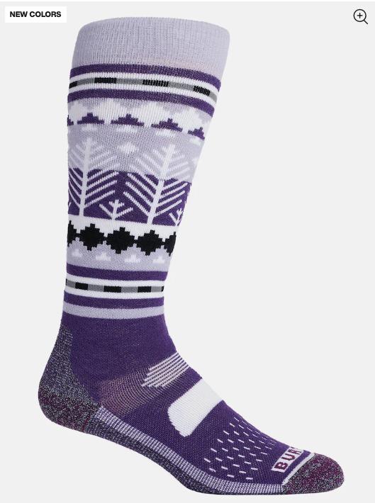 Women's BURTON Performance Midweight Socks SNOWY PINES - 1