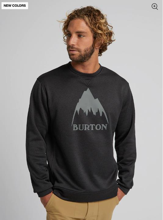 Men's BURTON Oak Pullover Crew TRUE BLACK HEATHER - 1