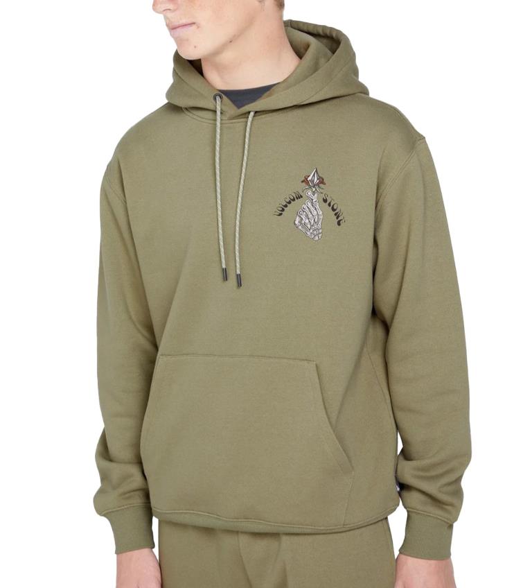 Men VOLCOM Earth Tripper Hoodie THYME GREEN - 1