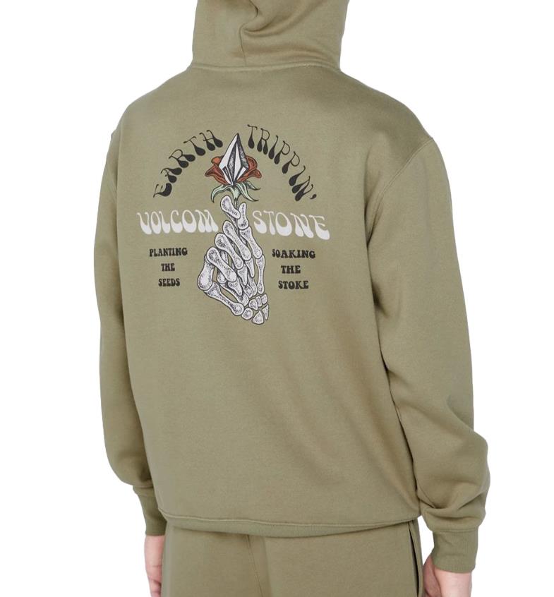 Men VOLCOM Earth Tripper Hoodie THYME GREEN - 2