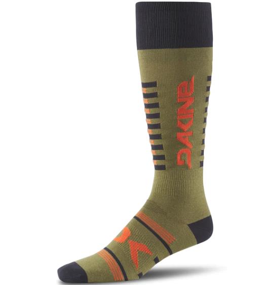 Men DAKINE Thinline Sock UTILITY GREEN/ORANGE - 1