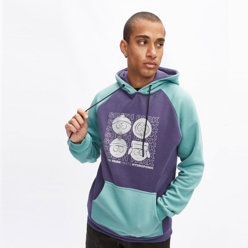 Men HYDROPONIC Tile Hoodie VIOLET BLUE / JADE 22554 - 1