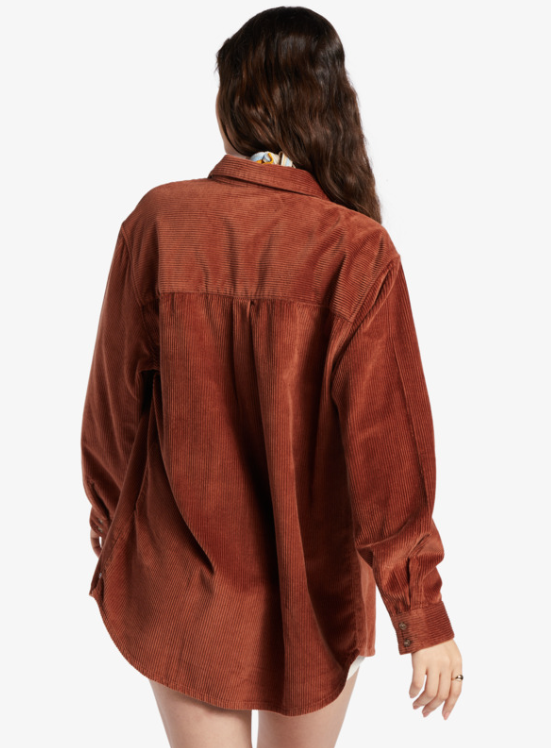 Women ROXY Let It Go Cord Shirt BAKED CLAY  ARJWT03295-CNS0 - 2