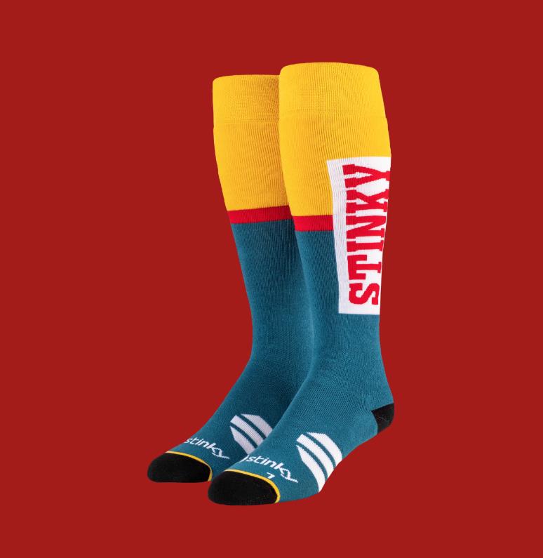 STINKY The Pill Socks GREEN /RED/GOLD - 1